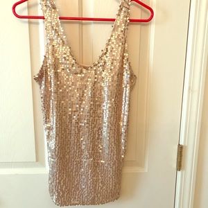 Gold sequin tank